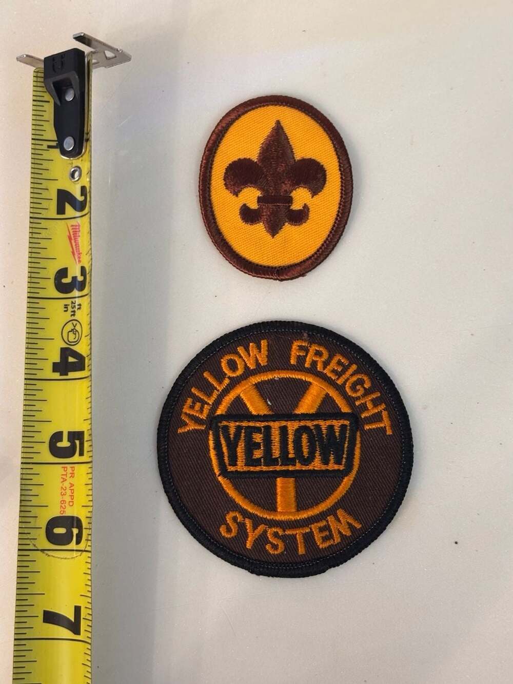 Vintage Yellow Freight System Embroidered Trucking Patch and Scouting Fleur-de-l